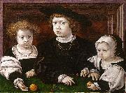 Jan Gossaert Mabuse The Three Children of Christian II of Denmark oil on canvas